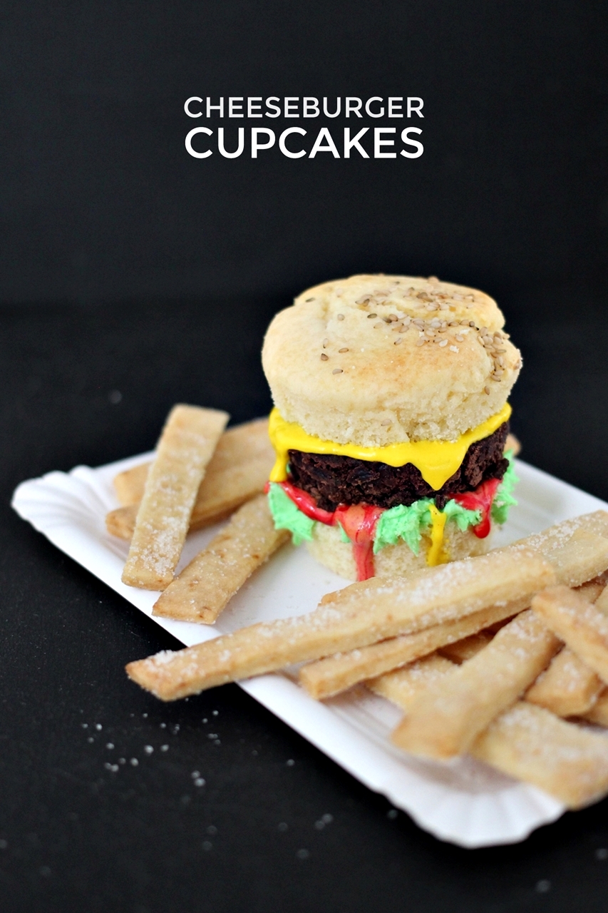 Cheeseburger Cupcakes & Pie Fries recipe