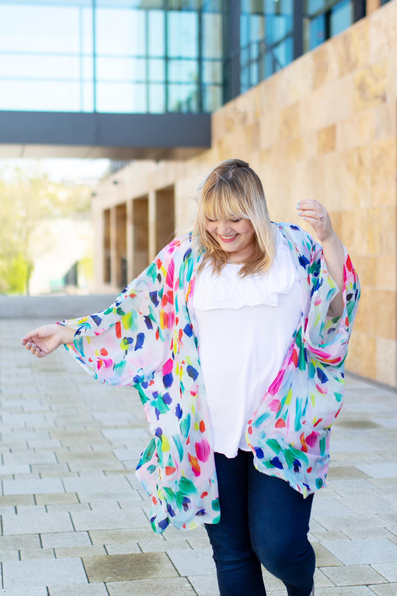 Luftiger Kimono aus Chiffon DIY - mit individuellem Stoffdesign von Spoonflower